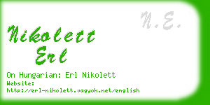 nikolett erl business card